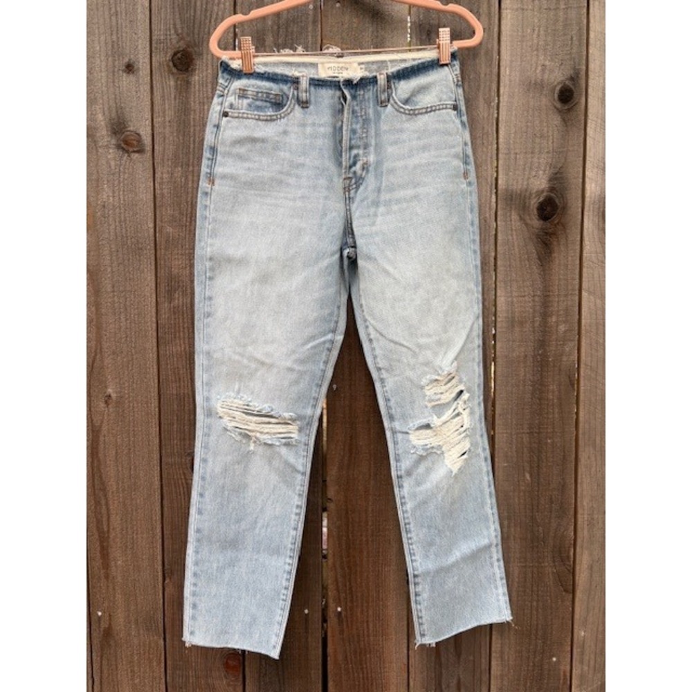HIDDEN los angeles Women's Distressed Ripped Raw Hem High Rise Jeans Size 24